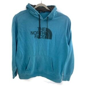 The North Face Hoodie Mens XL Blue Teal Half Dome Pullover Sweatshirt Logo TNF